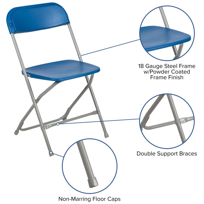 Blue Plastic Folding Chair