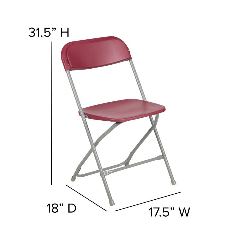 Red Plastic Folding Chair 