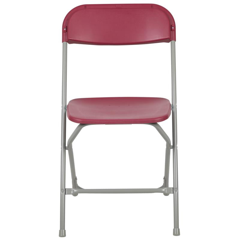 17.5" Red Plastic Folding Chair with Steel Frame 