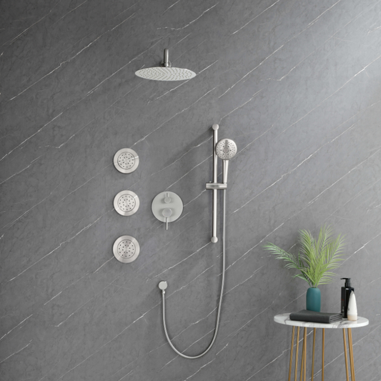 18" Waterfall Rainfall Shower System with Round Shower Head