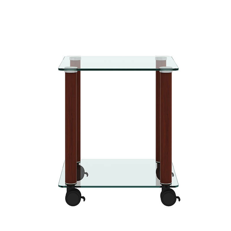 walnut and transparent side table