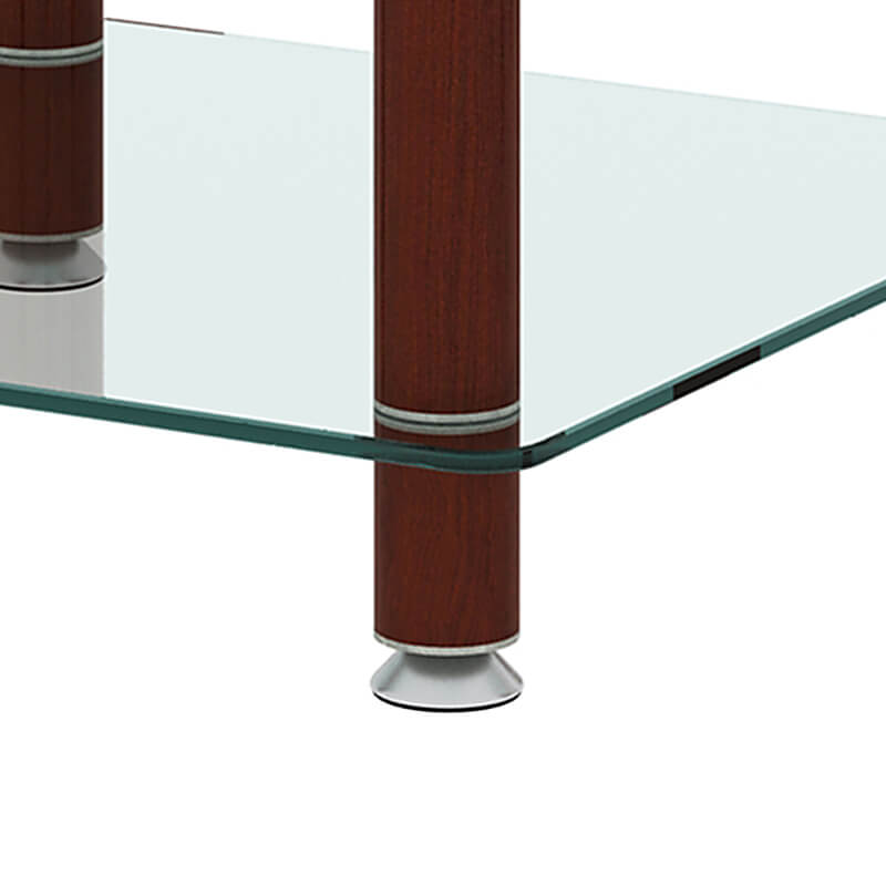 19.37" Modern 2-Tier Space End Table - Walnut & Transparent