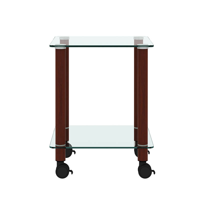 walnut and transparent side table