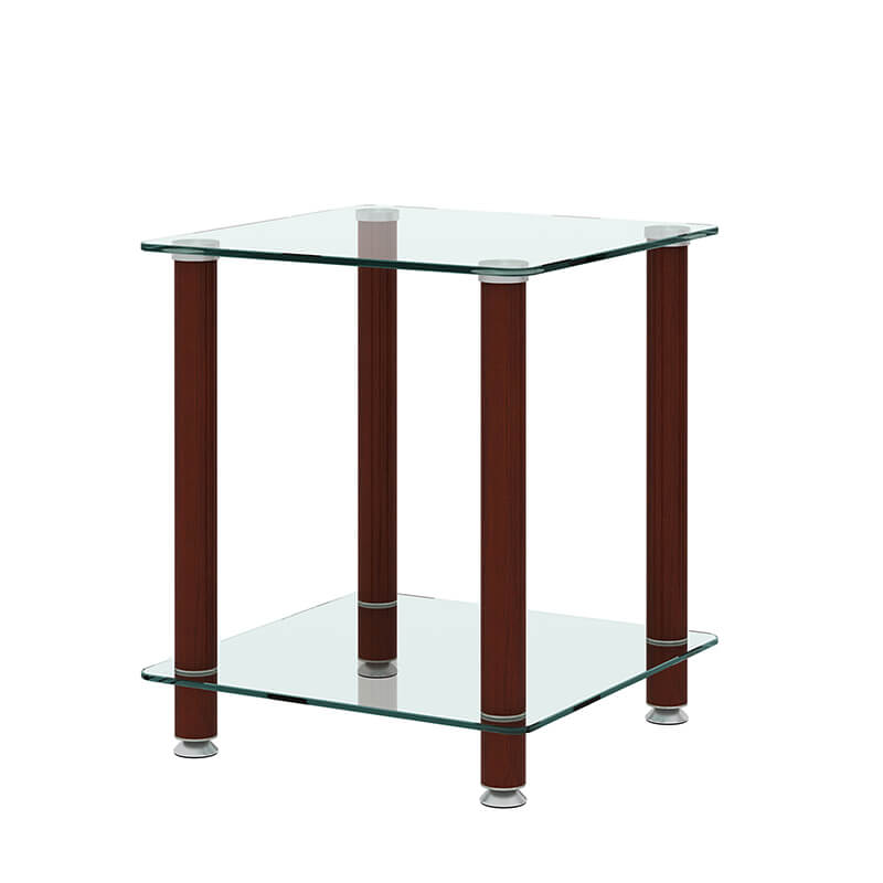 19.37" Modern 2-Tier Space End Table - Walnut & Transparent