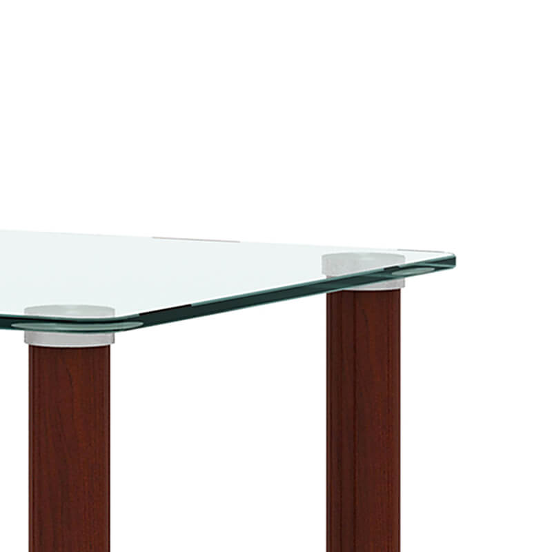 19.37" Modern 2-Tier Space End Table - Walnut & Transparent