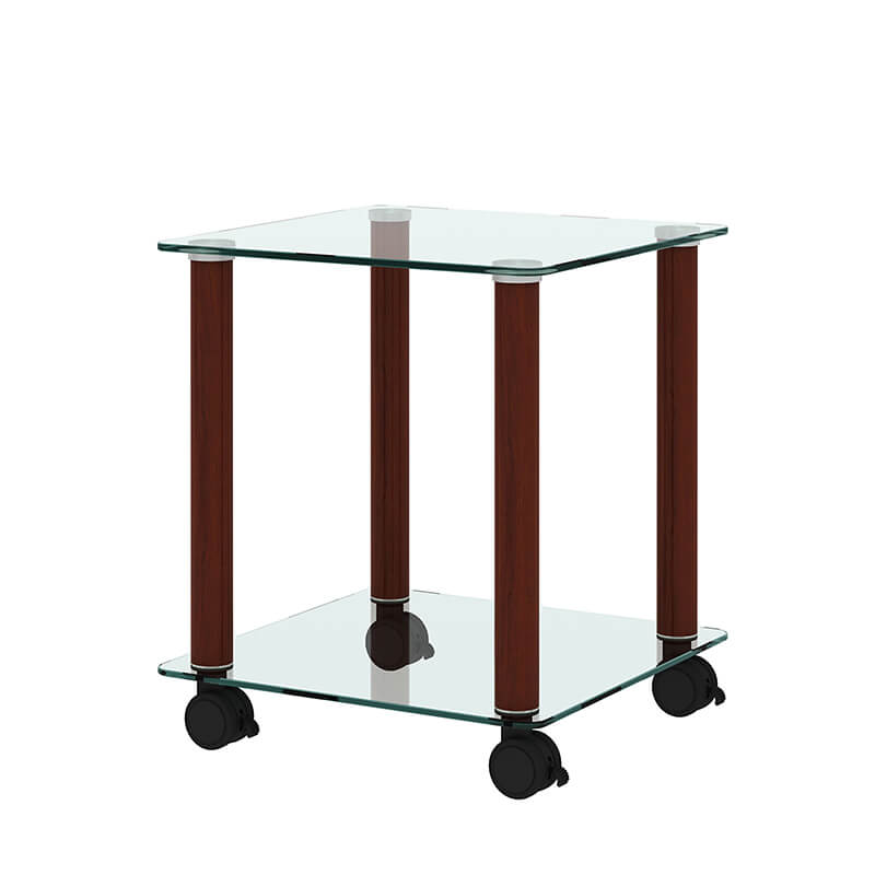 19.37" Modern 2-Tier Space End Table - Walnut & Transparent