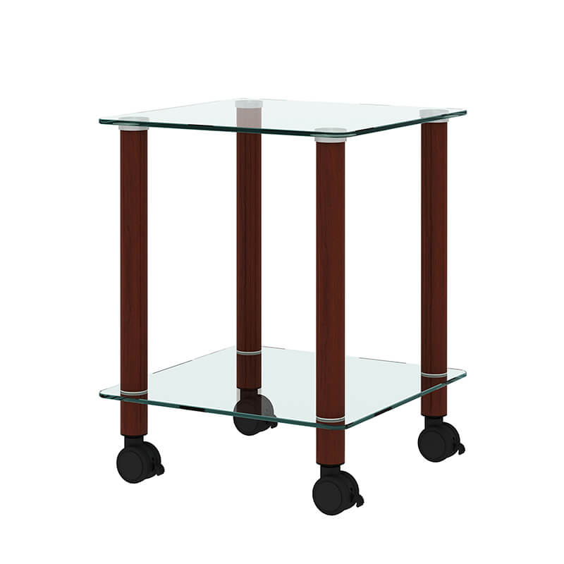 19.37" Modern 2-Tier Space End Table - Walnut & Transparent