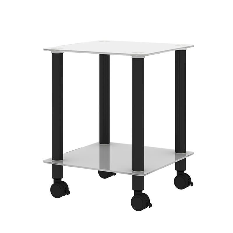 19.37" Modern 2-Tier Space End Table - White & Black