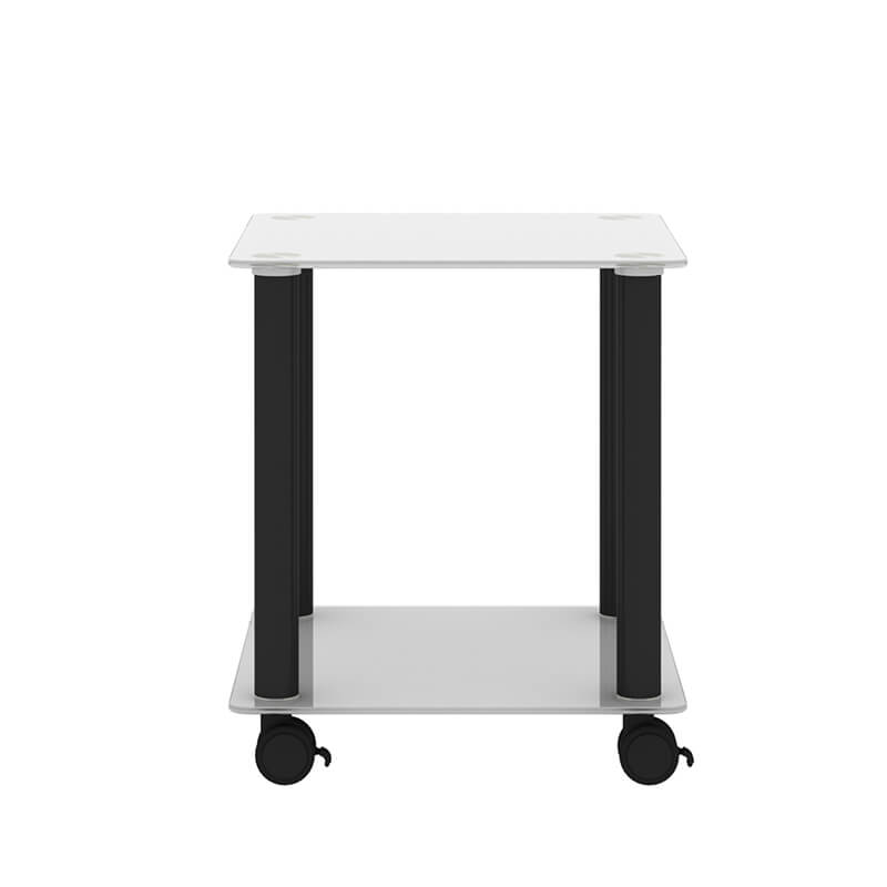 19.37" Modern 2-Tier Space End Table - White & Black