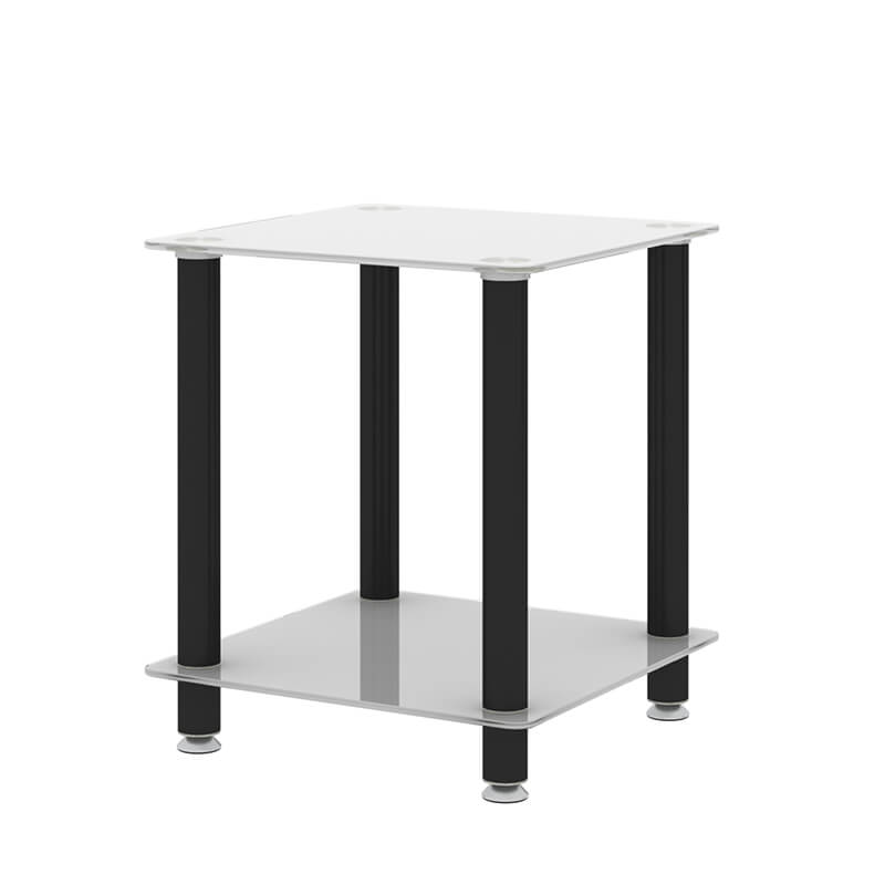 19.37" Modern 2-Tier Space End Table - White & Black