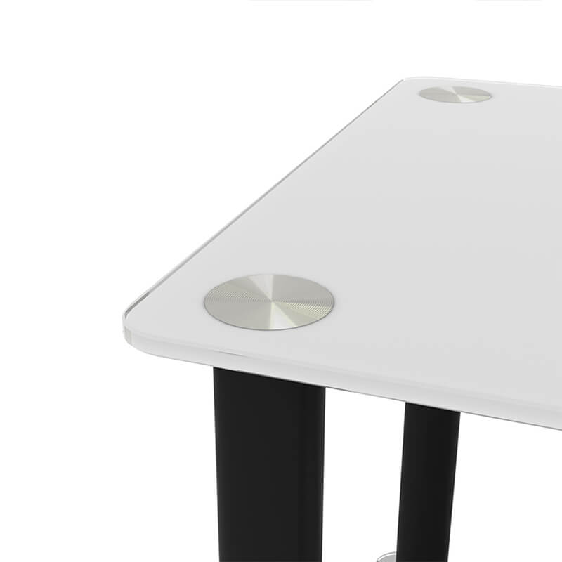 19.37" Modern 2-Tier Space End Table - White & Black