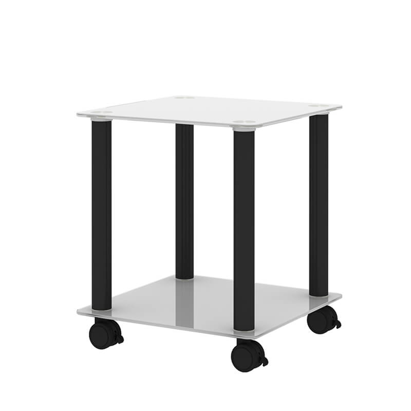 white and black side table