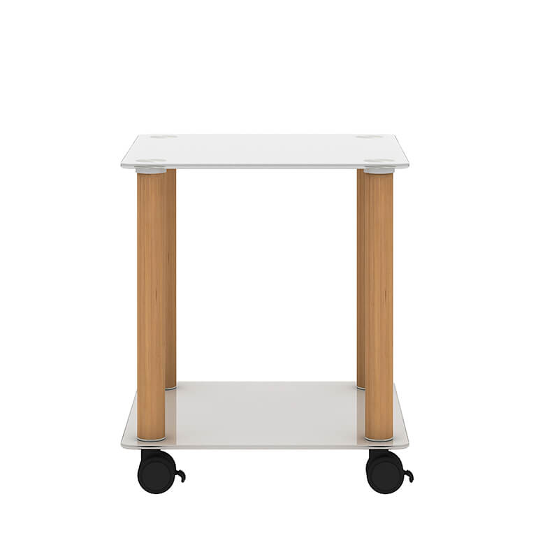 19.37" Modern 2-Tier Space End Table - White & Oak