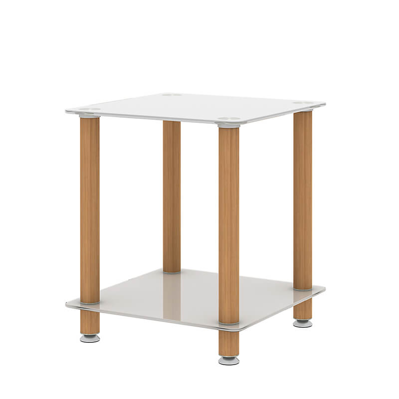 19.37" Modern 2-Tier Space End Table - White & Oak