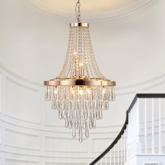 19.6" Luxury Gold Crystal Chandelier