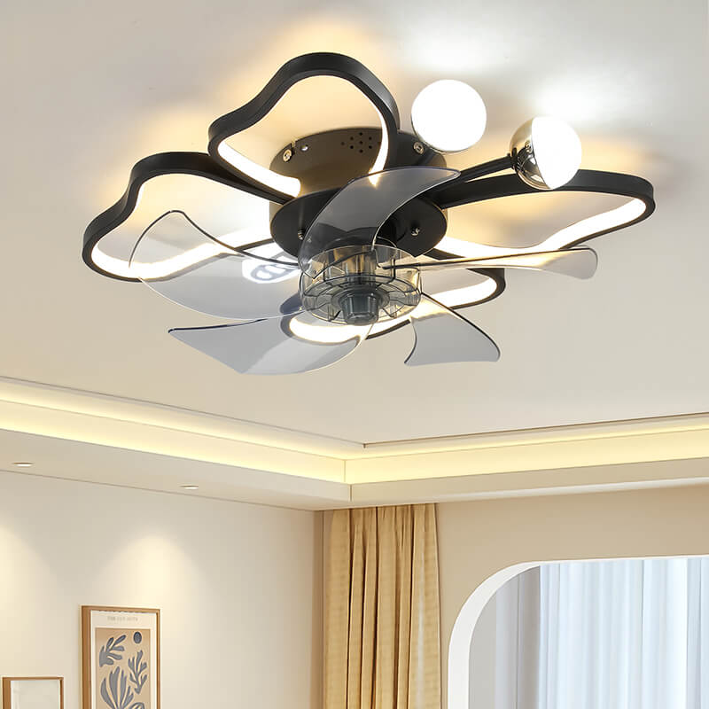 19.7" Modern Black Butterfly Design Ceiling Fan with Lights 