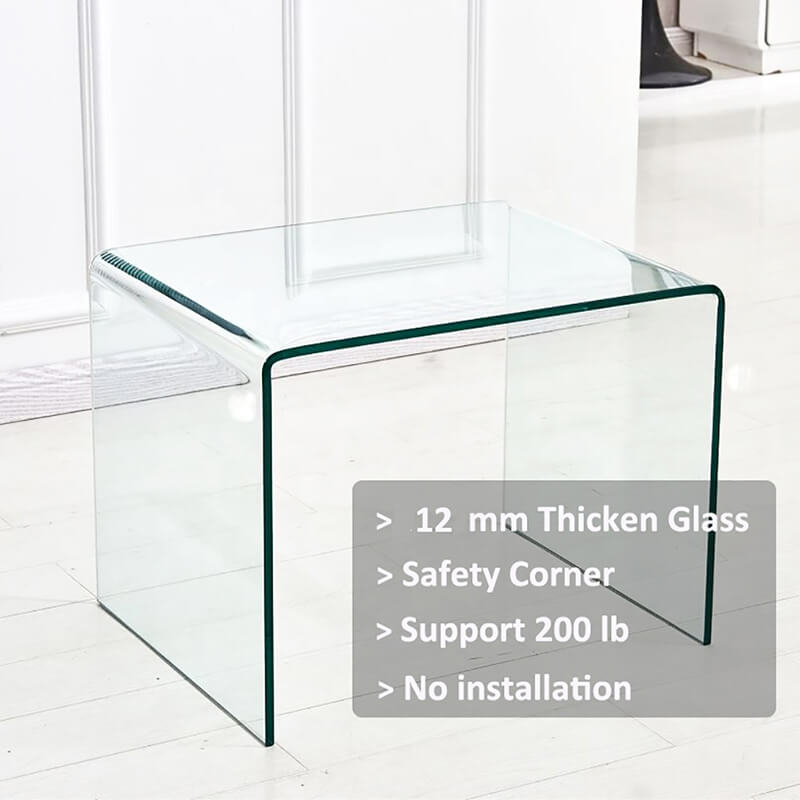 glass end table