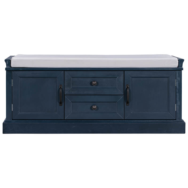 Navy Blue Cushion Shoe Storage Bench