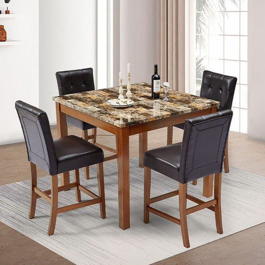 Modern Dark Coffee Nordic Square Dining Table And Chair