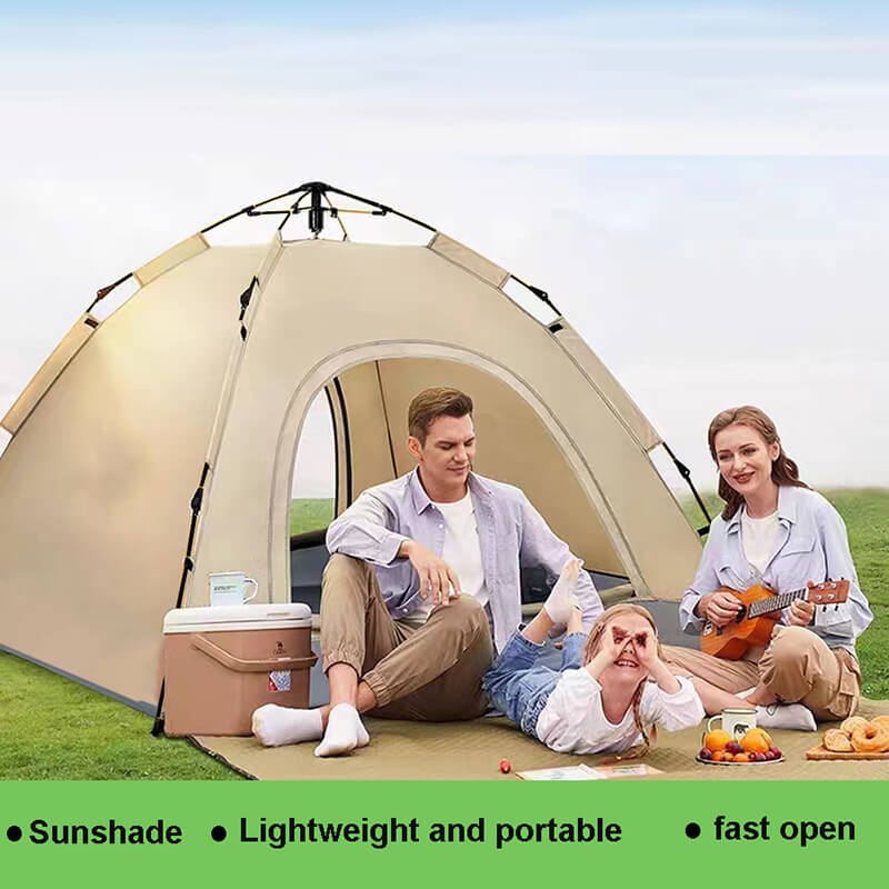 2-5 Person Light Beige Waterproof Family Camping Dome Tent