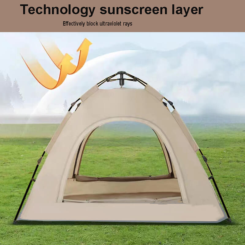 2-5 Person Light Beige Waterproof Family Camping Dome Tent