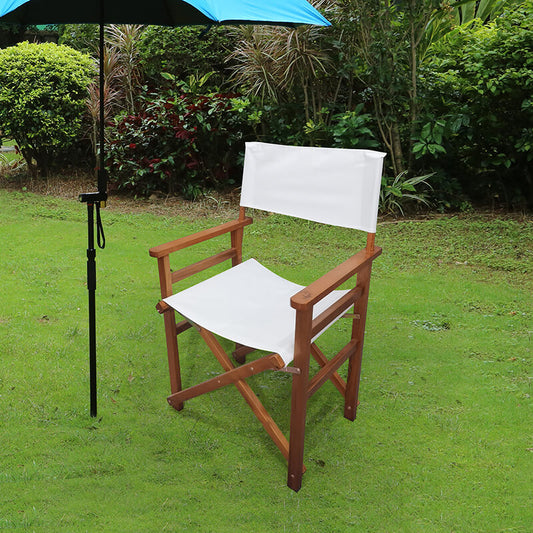 23" Modern White Wooden Folding Chair