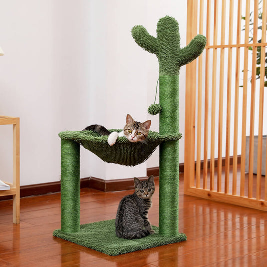 15" Green Full Wrapped Sisal Cactus Cat Tree