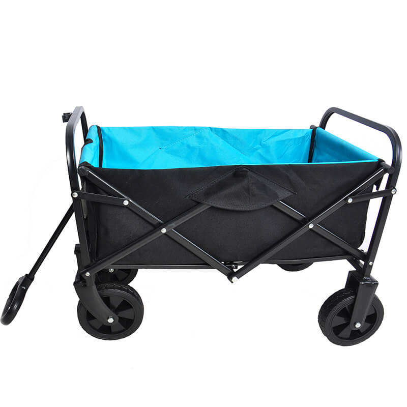 Black Blue Folding Wagon Garden Cart