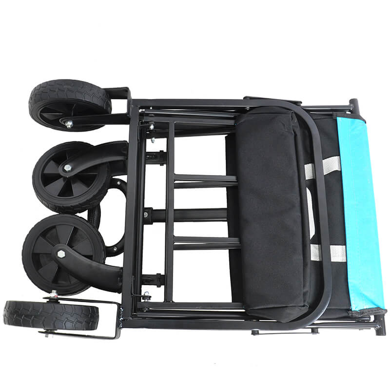 Black Blue Folding Wagon Garden Cart