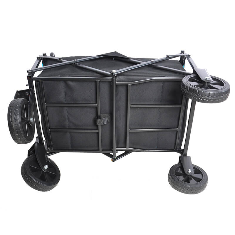 Black Blue Folding Wagon Garden Cart