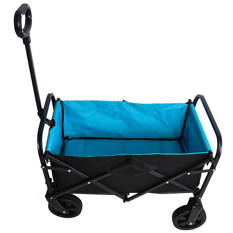 Black Blue Folding Wagon Garden Cart