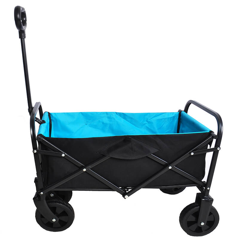 Black Blue Folding Wagon Garden Cart