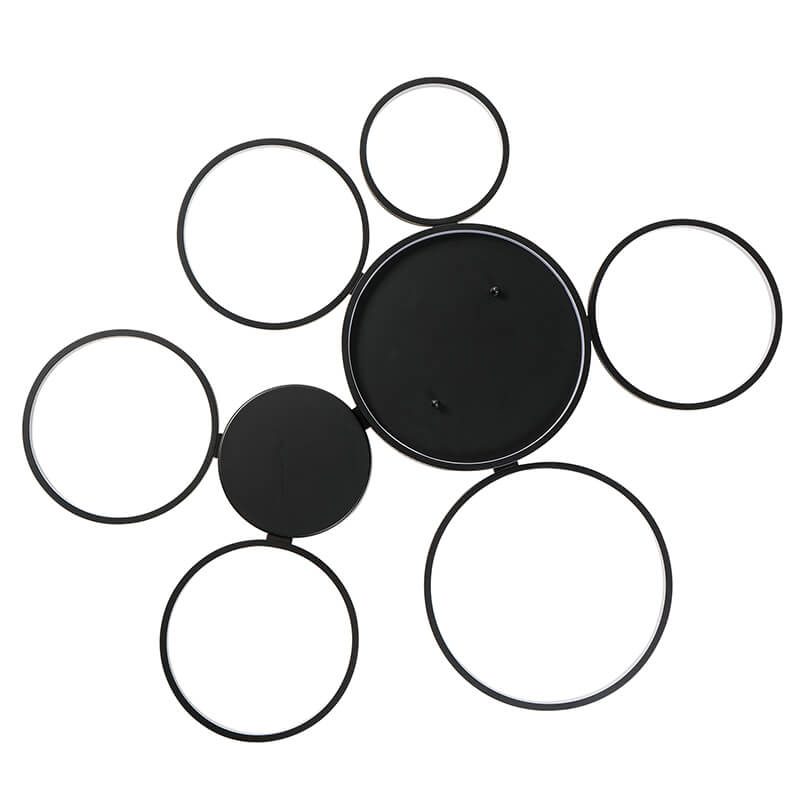 33.1" Black 6-Rings LED Flush Ceiling Light