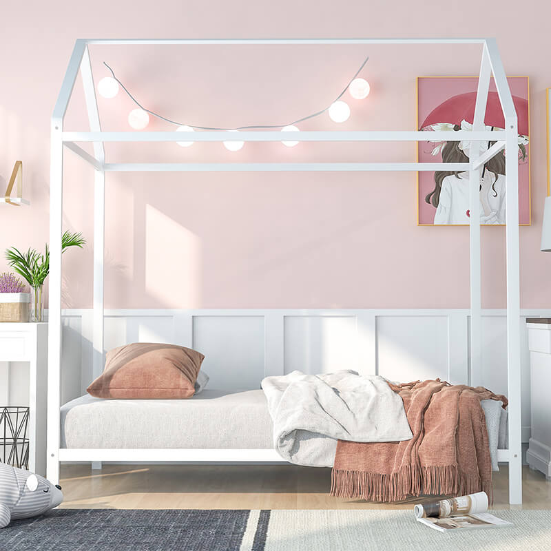 Twin Size Metal House Bed Frame