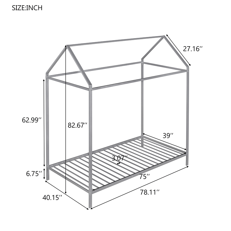 Metal Twin Size House Bed Frame