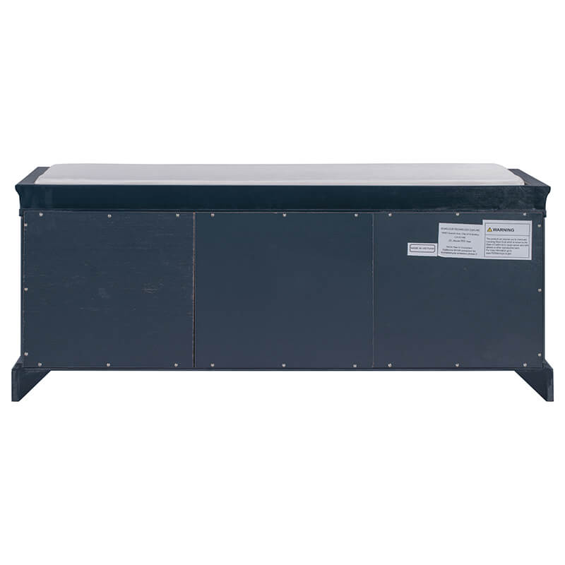 Navy Blue Cushion Shoe Storage Bench