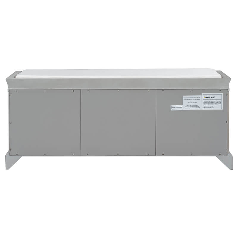 42.5" Gray Cushion Shoe Storage Bench