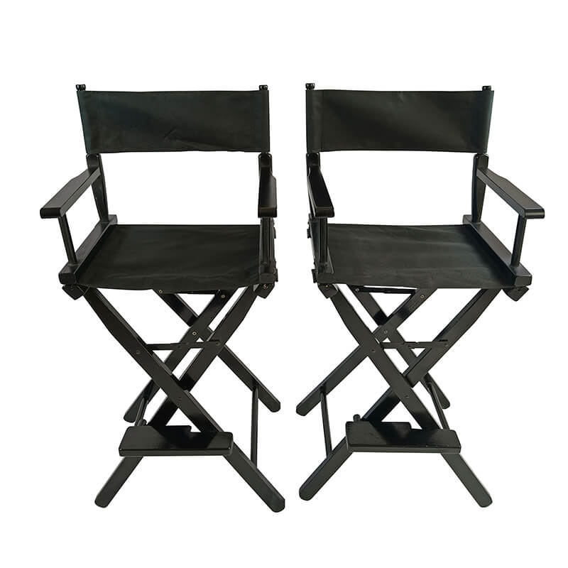 20.8" Modern Black Home Director's 2 Piece Folding Chair