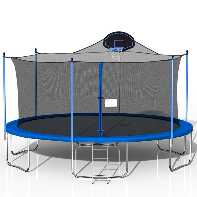 Blue Safety Enclosure Net Outdoor Trampoline