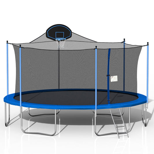 Blue Safety Enclosure Net Outdoor Trampoline