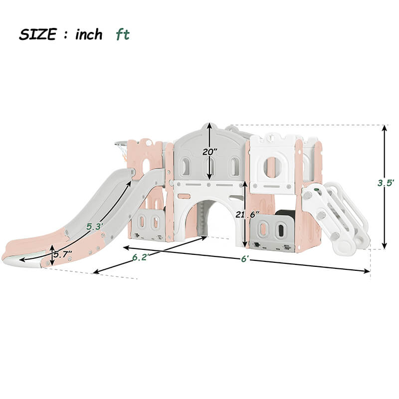 Castle Climber Kids Slide Playset Structure