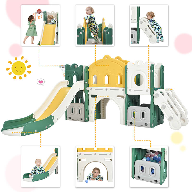 72" Green Castle Climber Kids Playset