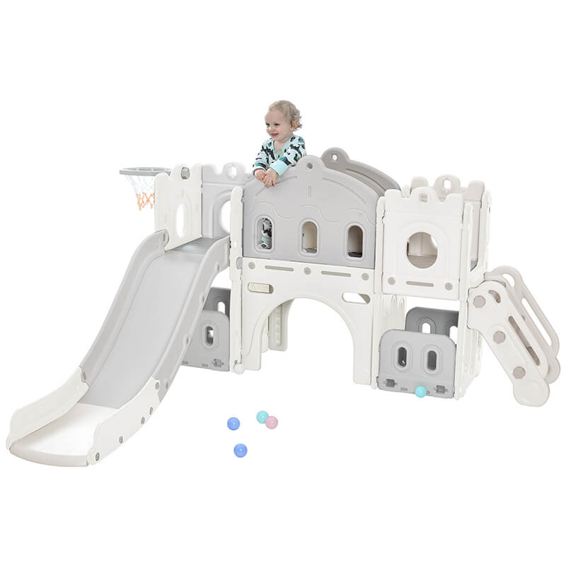 Kids Castle Climber Slide Playset Structure