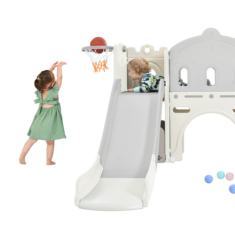 Kids Castle Climber Slide Playset Structure