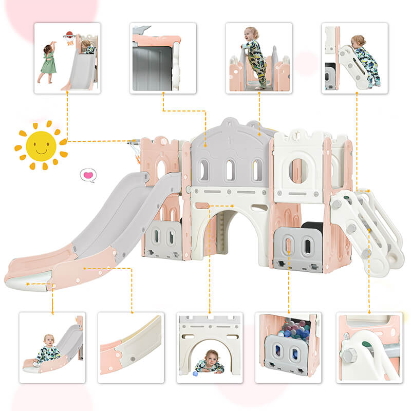 Castle Climber Kids Slide Playset Structure