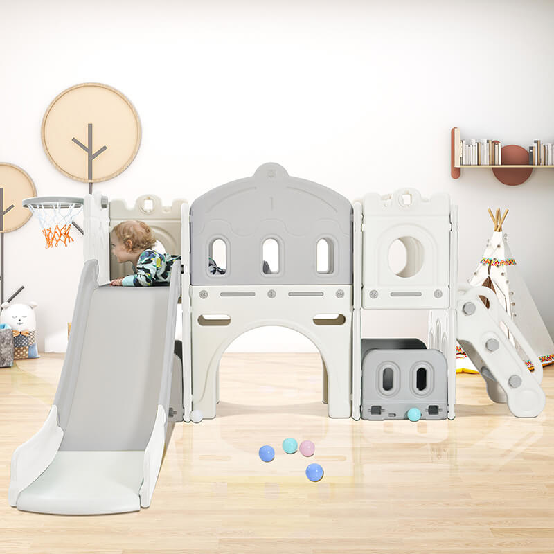 Kids Castle Climber Slide Playset Structure