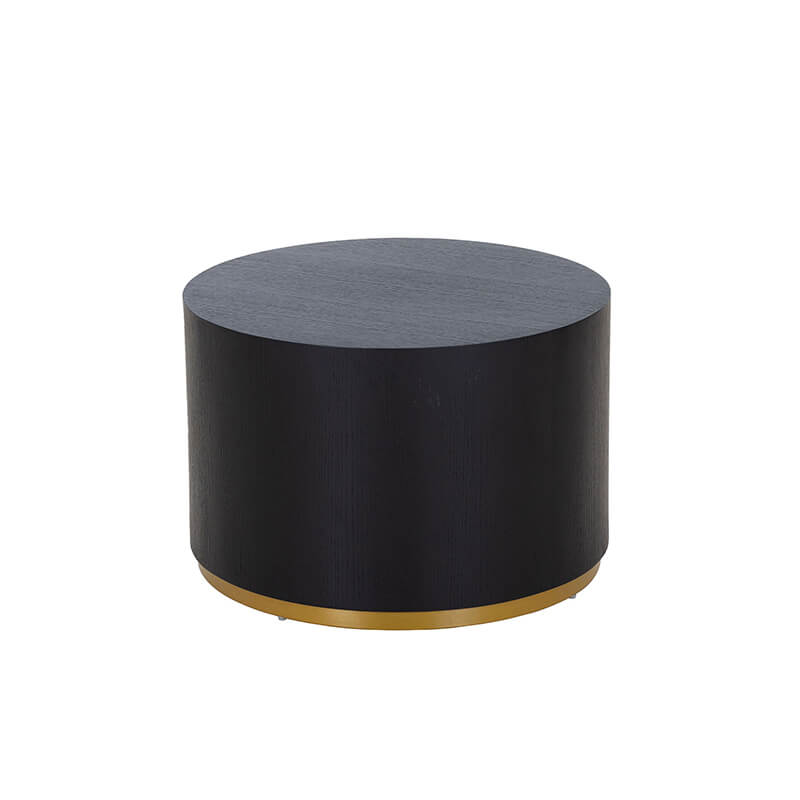 23.5" Black Round Coffee End Table 