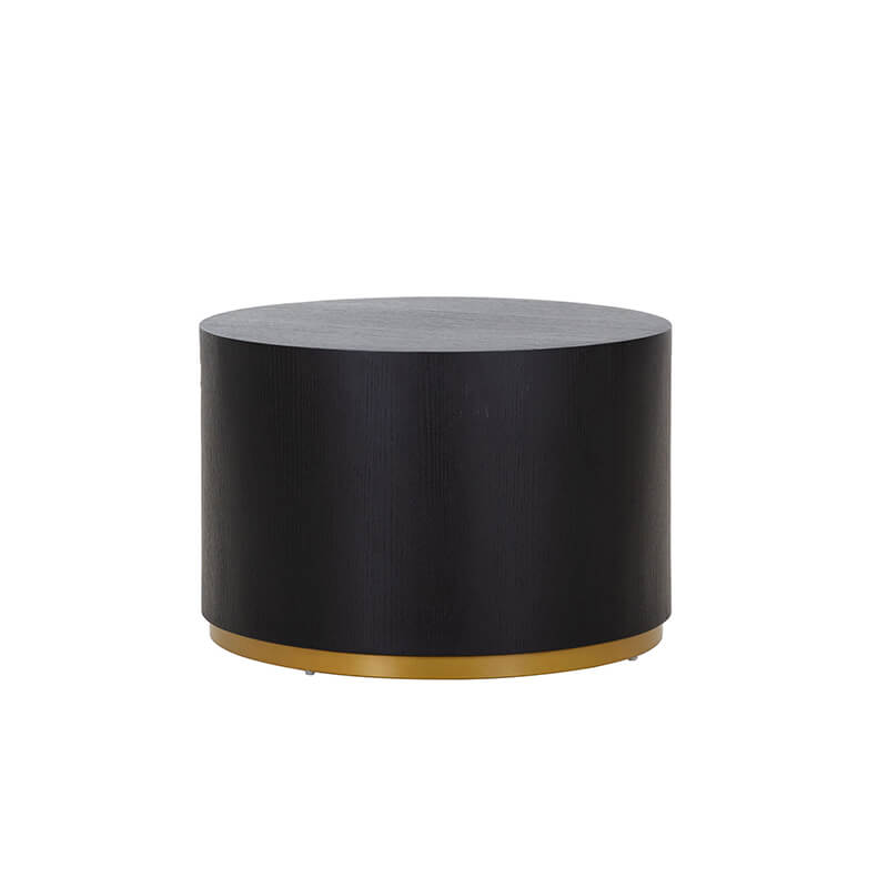 23.5" Black Round Coffee End Table 