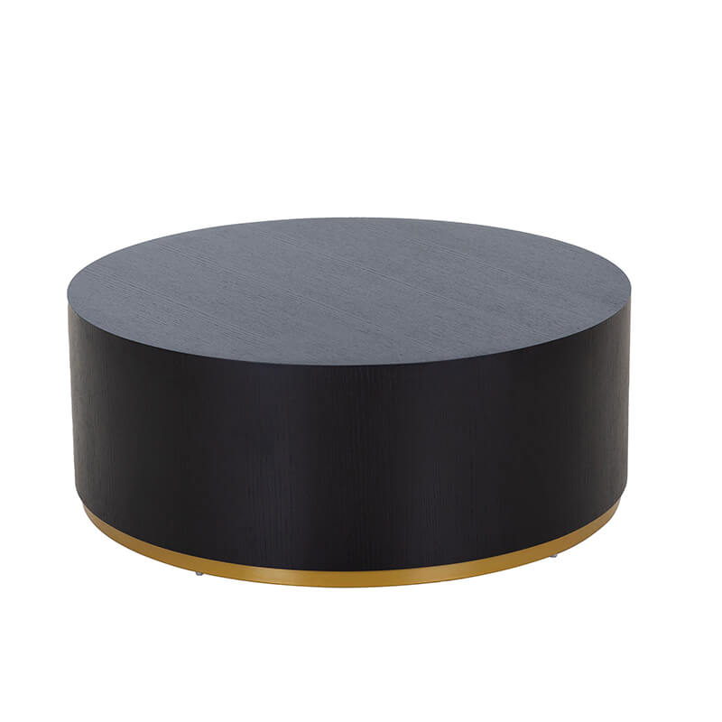 Black Round MDF Coffee Side Table