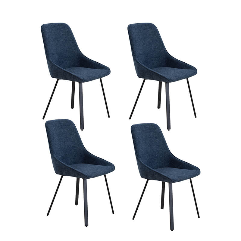 Blue Upholstered Cushion Seat Dining Chairs